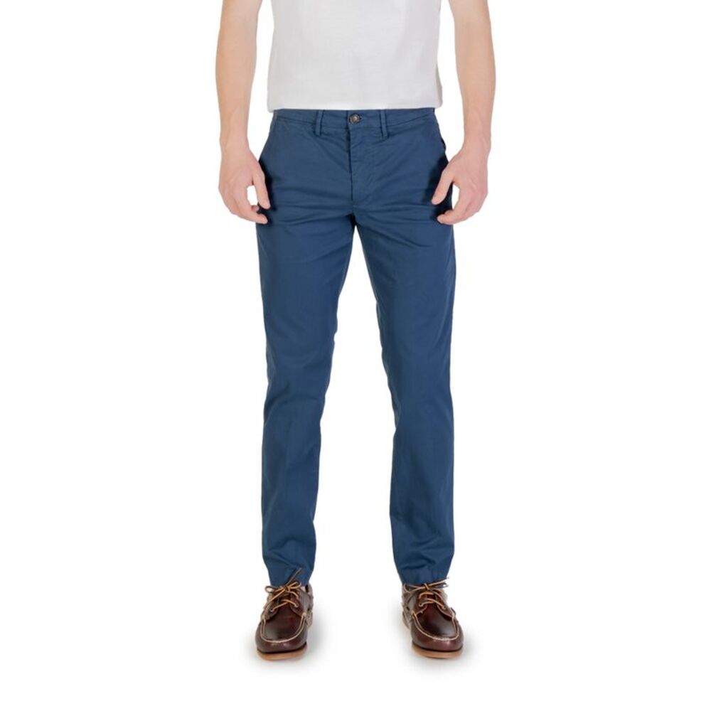 Borghese Straight Leg Chinos Casual Pants Men blue